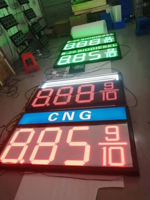 Cor verde 12&quot; 300mm do sinal acrílico UV do preço de gás do diodo emissor de luz da placa