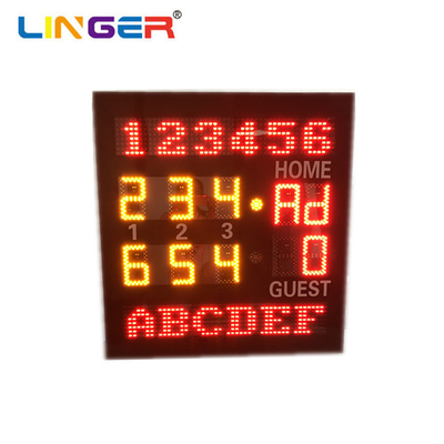 Dígito de 6 polegadas em Amber Color Led Tennis Scoreboard com Team Name