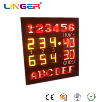 Dígito de 6 polegadas em Amber Color Led Tennis Scoreboard com Team Name