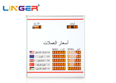Placa de exposição árabe da moeda da língua do modelo pequeno, placa de exposição conduzida eletrônica da taxa