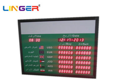 Painel interno da placa de exposição da taxa de moeda de 1,8 polegadas no árabe, 2 anos de garantia