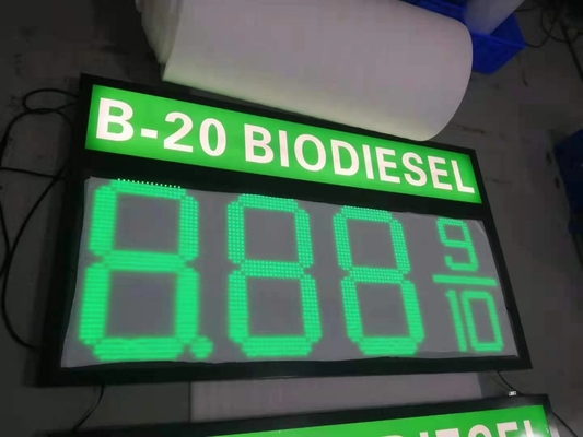 Cor verde 12&quot; 300mm do sinal acrílico UV do preço de gás do diodo emissor de luz da placa
